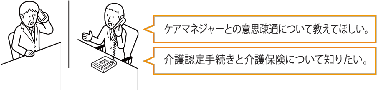 ケアマネージャーとの意思疎通について教えてほしい。　介護認定手続きと介護保険について知りたい。