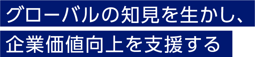 グローバルの知見を生かし、企業価値向上を支援する