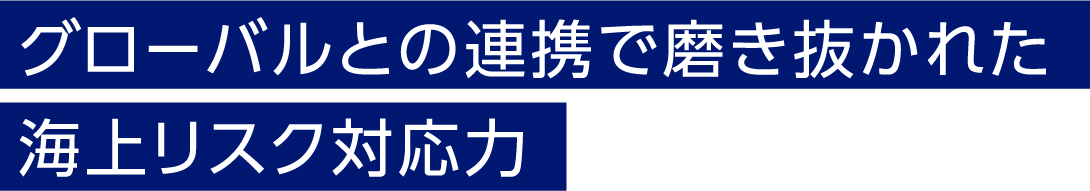グローバルとの連携で磨き抜かれた海上リスク対応力
