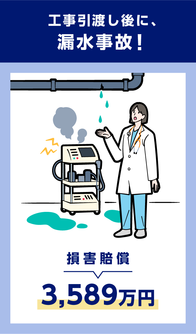 工事引渡し後に、漏水事故！　損害賠償 3,589万円
