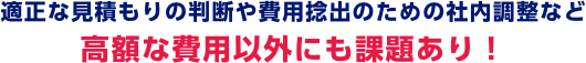 適正な見積もりの判断や費用捻出のための社内調整など高額な費用以外にも課題あり！