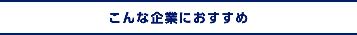 こんな企業におすすめ