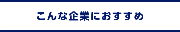 こんな企業におすすめ