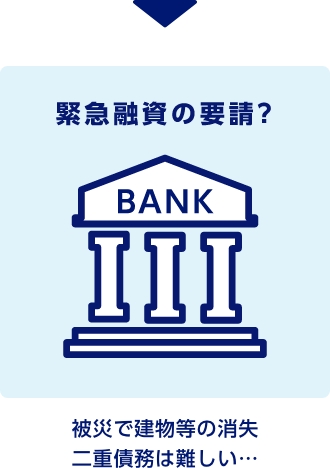 緊急融資の要請？　被災で建物等の消失　二重債務は難しい…