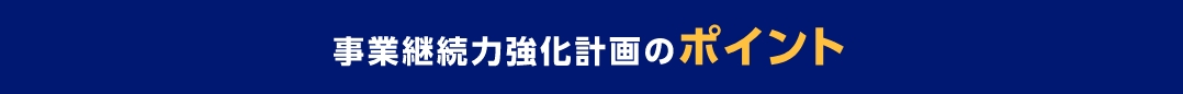 事業継続力強化計画のポイント