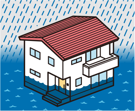 水災イメージイラスト