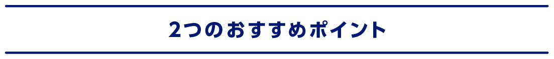 2つのおすすめポイント