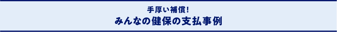 手厚い補償！みんなの健保の支払事例