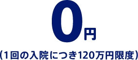 0円（1回の入院につき120万円限度）