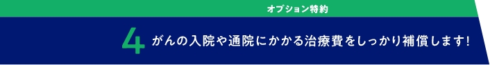 オプション特約　4 がんの入院や通院にかかる治療費をしっかり補償します！