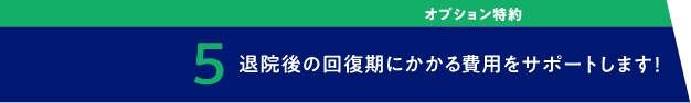 オプション特約　5 退院後の回復期にかかる費用をサポートします！