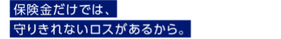 保険金だけでは、守りきれないロスがあるから。