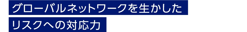 グローバルネットワークを生かしたリスクへの対応力