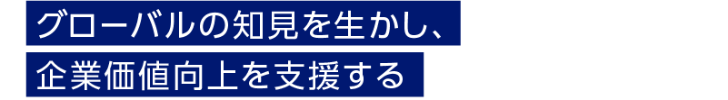 グローバルの知見を生かし、企業価値向上を支援する