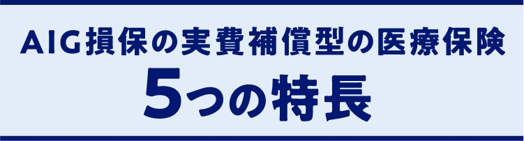 AIG損保の実費補償型の医療保険　5つの特長