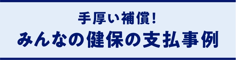 手厚い補償！みんなの健保の支払事例